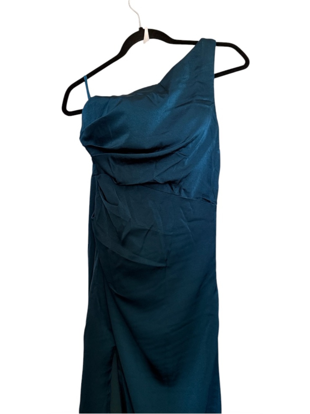 Stacees Sheath/Column One-Shoulder Sleeveless Floor-Length Stretch Satin Bridesm - Picture 3 of 6